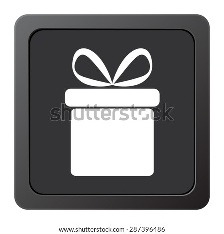  Gift box - vector icon on a grey button