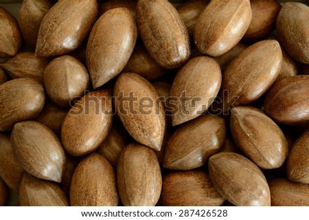 plenty of pecan nuts, background Royalty-Free Stock Photo #287426528
