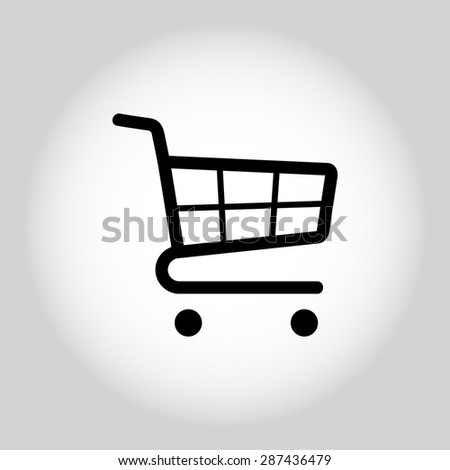 Shopping cart sign icon, vector illustration. Flat design style