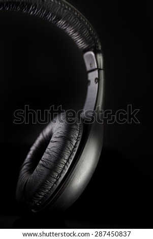 Headphones on a black background