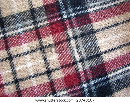 Woolen Tartan Fabric in Beige