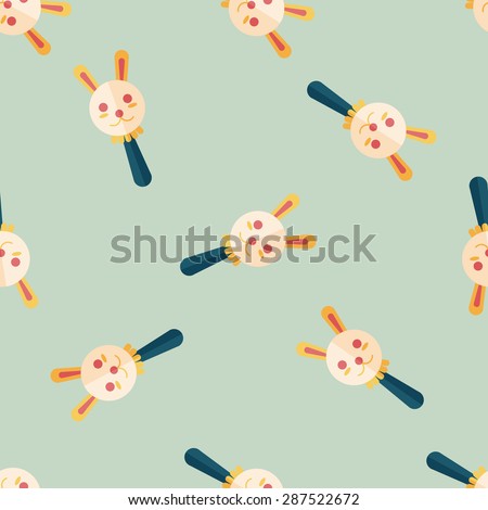 baby rattle flat icon,eps10 seamless pattern background