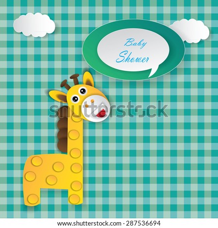Baby shower giraffe girl card