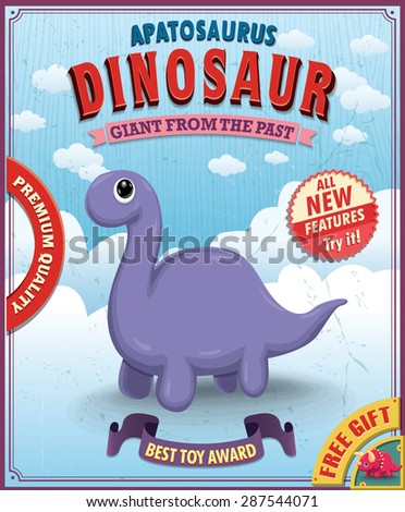 Vintage dinosaur poster design
