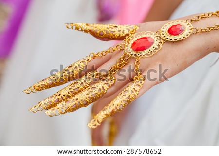 Female hand with beautiful fingernails