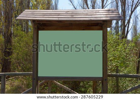 Exhibitor wooden stand for your messages in nature