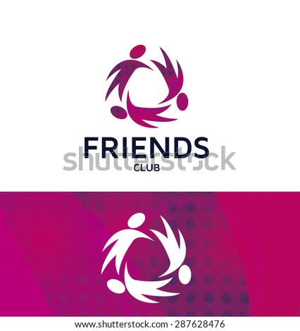 vector illustration of the concept of the company logo to support people, social network team partners friends