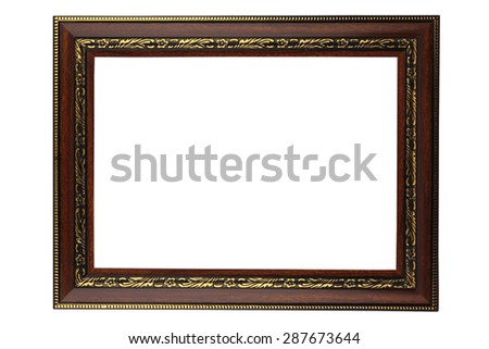 Set of brown vintage frame isolated on white background