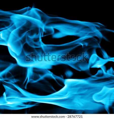 Blue flame burns, abstract background