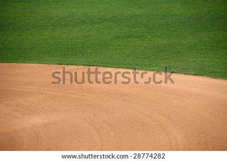 American baseball or softball infield natural background