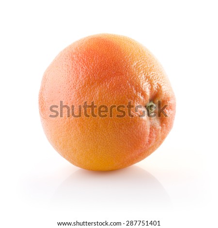 Fresh Grapefruit on white with clipping path