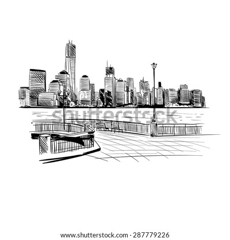 City Hand drawn, vector illustration