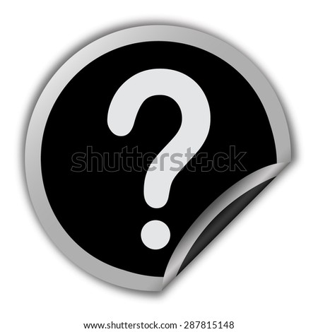 question mark icon - round vector sticker