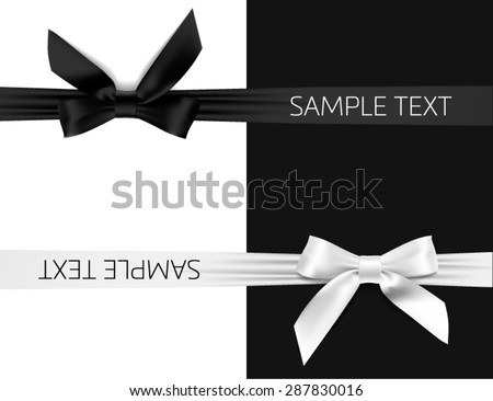 card with black and white bow