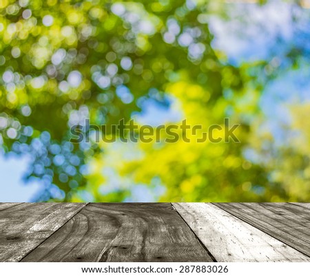 blur image of Abstract Bokeh of tree green color background .
