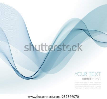 Vector illustration Abstract colorful transparent wave. Smoke line
