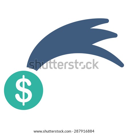 Lucky icon from Business Bicolor Set. This flat vector symbol uses cobalt and cyan colors, rounded angles, and isolated on a white background.