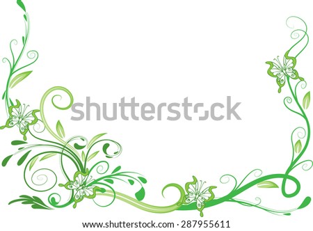 vector line with butterfly border