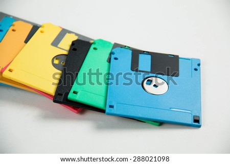  Floppy Disk magnetic on white background.
