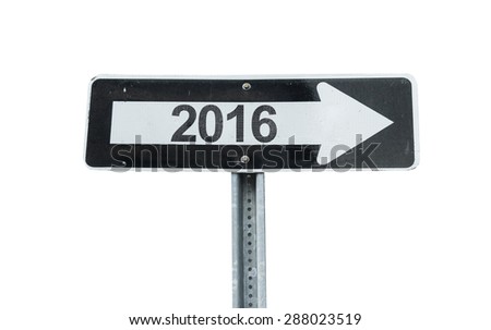 2016 direction sign isolated on white
