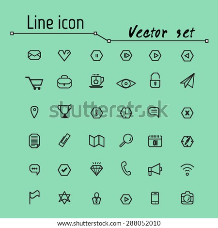 Line icon vector set.