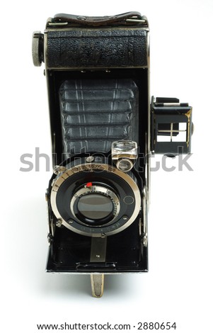 Old folder  camera on white background