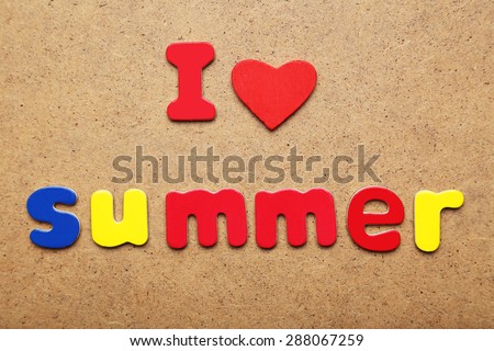I love summer words made of colorful magnets