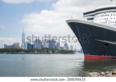 An image of a cruising ship New York Royalty-Free Stock Photo #288098633
