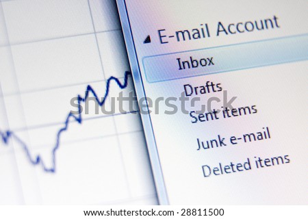 LCD macro photo, business related email concept shot