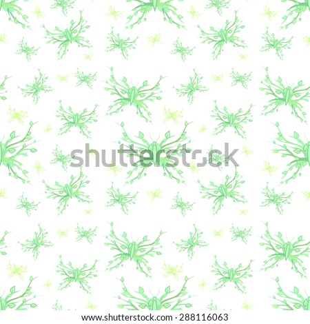 Ecological background - eco nature butterfly green pattern
