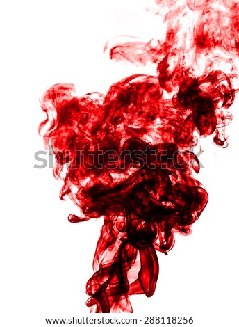 red smoke isolated on white background