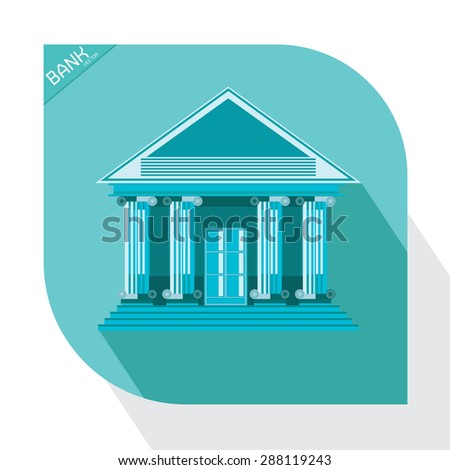 vector bank blue icon vector building business market money office on white background