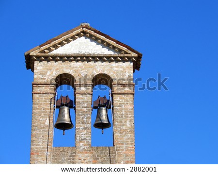 Two bells on top of a country church