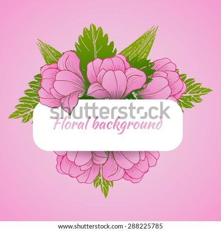 Floral background with daisy in pastel colors, vector illustration