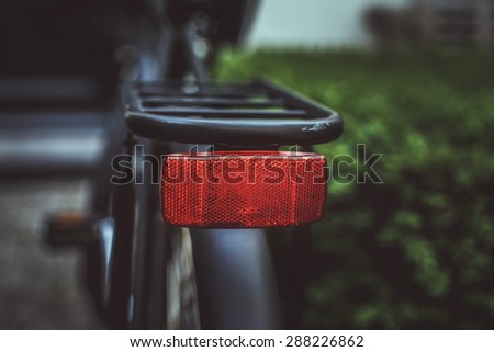 Back red light of bicycle.