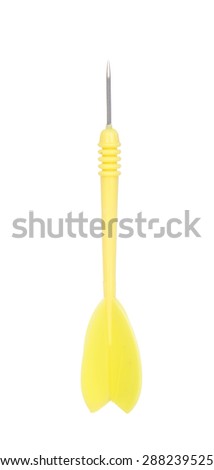 Yellow dart isolated on white background