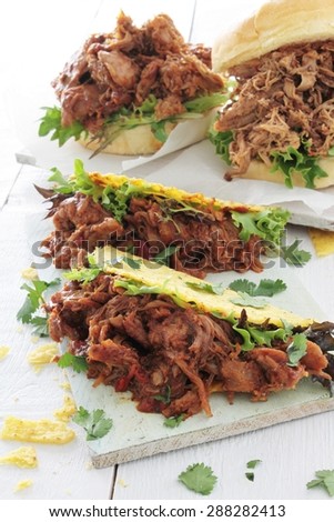 pulled pork taco sandwiches wraps