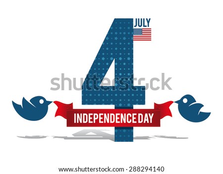 Vector illustration for the holiday of July 4, the Independence Day of the United States, graphic elements for design brochures and flyers cards Happy Weekend