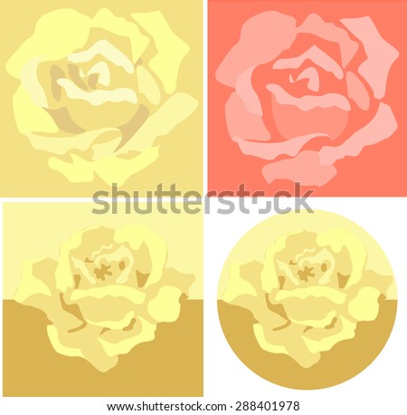 Yellow and red roses in the form of silhouettes.