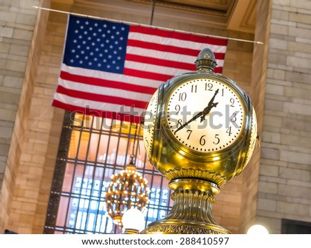 clock in grand central station of new york Royalty-Free Stock Photo #288410597