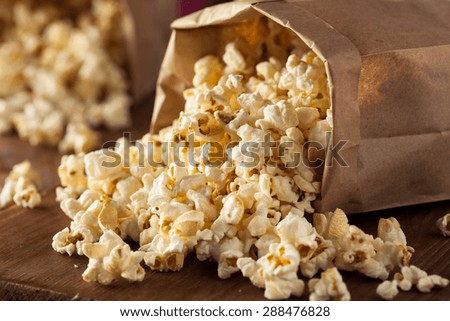 Homemade Kettle Corn Popcorn in a Bag Royalty-Free Stock Photo #288476828