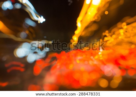 Abstract background, focus blur and low speed shutter
