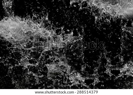 Water splash, isolated on black background