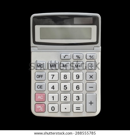 calculator isolated on black background
