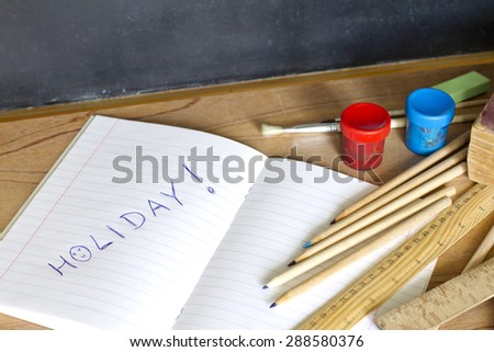 End of school summer camp holiday concept