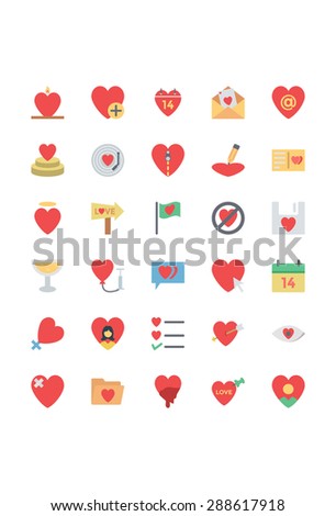 Flat Valentine Vector Icons 4