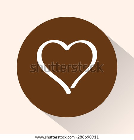 Heart sign icon, vector illustration. Flat design style