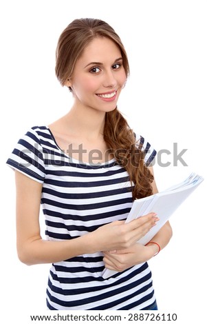 Student Girl isolated over background