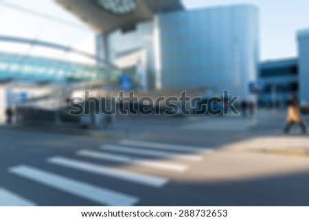 Modern airport abstract blur bokeh effect background