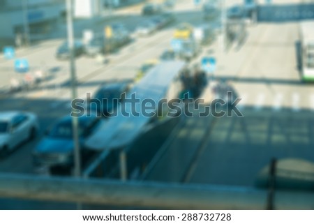 Modern airport abstract blur bokeh effect background